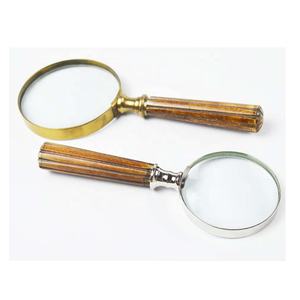Modern Design Brass Plated Metal Magnifying <b>Glass</b> Unique Handmade Indian Traditional Top Selling Metal Magnifying <b>Glass</b> - Product Image 3