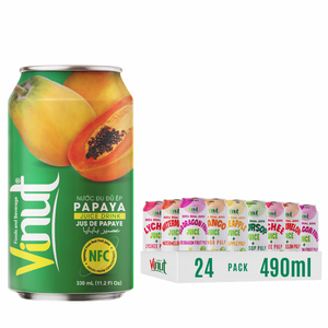 Jus de papaye naturel VINUT en conserve du Vietnam 330ml, boisson sans sucre, prix d'usine, échantillon gratuit, marque privée - Product Image 1