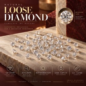 Diamants ronds non montés 0,040-0,075 ct, couleur GH, clarté SI, 2,1-2,6 mm, taille brillant, pierres naturelles |   Lots de composants de bijoux - Product Image 5