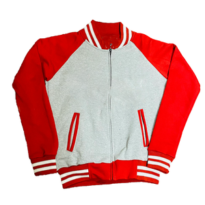 เสื้อแจ็คเก็ตวาร์ซิตี้แบบยูนิเซ็กซ์สั่งทำพิเศษ ผ้าขนสัตว์หนานุ่ม ติดกระดุมหุ้มผ้า พิมพ์ลายดิจิทัล สีสันสดใสตามสั่ง - Product Image 1