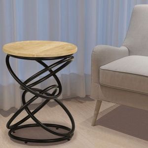 Mesa Auxiliar Versátil con Superficie de Madera y Estructura de Hierro, Apta para Múltiples Usos en Sala de Estar, Dormitorio y Oficina - Product Image 1