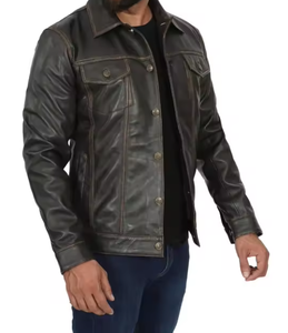 แจ็คเก็ตหนังผู้ชายสำหรับฤดูใบไม้ร่วง-ฤดูหนาว พร้อมตัวเลือกสีที่ปรับแต่งได้ - Product Image 3