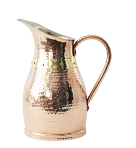 Large Capacity Metallic <b>Handle</b> <b>Copper</b> Metal Cold Water Jug Hammered Design Water Pitcher Coffee Wine Water Pitcher Restaurant - Product Image 1