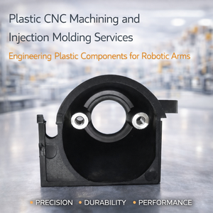 บริการงานกลึง CNC พลาสติก และบริการฉีดขึ้นรูปพลาสติก พร้อมสีและโลโก้ตามสั่ง สำหรับชิ้นส่วนวิศวกรรม OEM สำหรับแขนหุ่นยนต์ - Product Image 3