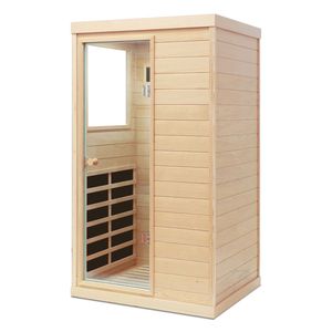 Sauna Interna Monoposto in Legno di Hemlock con Porta a Infrarossi Lontani sul Lato Sinistro - Product Image 5
