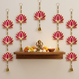 Guirlande Murale Traditionnelle en Velours MDF Doré pour Diwali, Mariage, Ganesh Chaturthi, Décoration Murale Lotus pour Maison et Bureau - Product Image 2