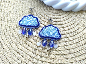 Bijoux faits main MULTI CRAFT, inspirés de la nature, en forme de fleur, avec perles, broderie en coton, imitation perle plaquée argent, légers - Product Image 4