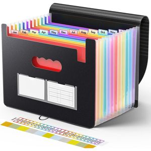 Organizador de Archivos Tipo Acordeón con 13 Bolsillos, Organizador Expandible para Facturas Mensuales, Recibos Fiscales, Carpeta Portátil para Documentos - Product Image 1