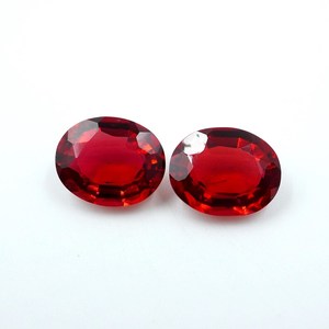 Par de Esmeraldas Rojas Cultivadas en Laboratorio: Facetadas Ovaladas, 11x9mm, 6.60cts, 2 Piezas - Product Image 6