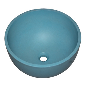 <b>Round</b> Blue GFRC Hospital Bathroom Sink <b>Basin</b> Minimalist Design Durable Eco-Friendly Vanity Use - Product Image 4