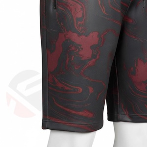 Shorts de jogging décontractés surdimensionnés pour hommes en toile 100% coton respirante et coupe-vent, avec logo brodé personnalisé, style streetwear - Product Image 3
