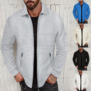 Nouvelle veste décontractée pour homme, coupe slim, hiver, col montant, imprimé lettres, couleur unie, poches zippées, manches longues, service OEM, fabricant, vente en gros - Product Image 2