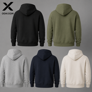 Sweat à capuche zippé 100 % coton personnalisé pour homme X Sports City, ajustable avec œillets métalliques, poche kangourou, design épaules tombantes, doux - Product Image 2