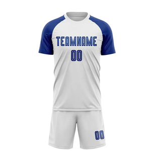 Wholesale Purple Soccer Color Customizable Striped Football Jersey Shorts Set V-neck Regular Fit Spandex/polyester Breathable - Product Image 2