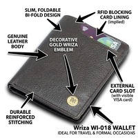 Dompet Lipat Dua Kulit Asli Wriza Ultra-Slim dengan RFID Blocking & Desain Tahan Lama, Nyaman Dimasukkan ke Dalam Saku Tanpa Menambah Volume