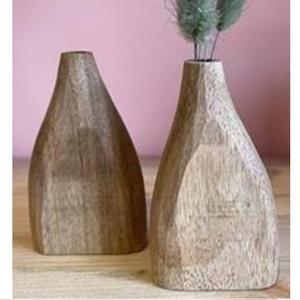 Vases en bois de bambou faits à la main au design moderne, tailles personnalisables pour l'intérieur de mariage, jardinières durables - Product Image 3