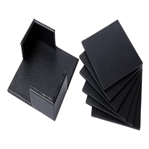 <b>Square</b> SquarLeather Coasters Set of 6 with Holder,Cup Mat Pad for Home,Kitchen And Office Use leather Coaster set with Holder - Product Image 3