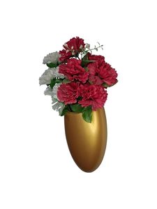 Maceta moderna chapada en oro con flores artificiales para decoración de interiores - Product Image 1