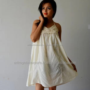 Robe courte d'été sans manches pour femmes Style occidental décontracté Tenue de jour et de fête tissée et lavable - Product Image 1