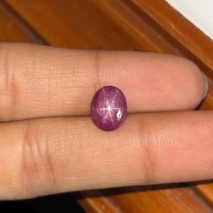 Corindon naturel violet à 6 rayons de haute qualité, taille ovale 8x10mm, cabochon pour la fabrication de bijoux faits à la main - Product Image 3