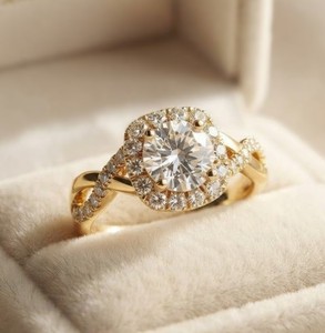 แหวนเพชรทรงกลม 1 กะรัต เพชรเลี้ยงในห้องปฏิบัติการ แหวนหมั้น ทองคำแท้ 10K 14K 18K ดีไซน์เครื่องประดับชั้นดี รับรองโดย IGI สี E VVS 1 กะรัต 0.30 กะรัต - Product Image 5
