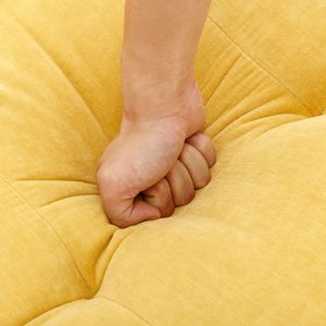 Divano Componibile a L Convertibile da 110 Pollici con Pouf Mobile per Soggiorno, Appartamento o Ufficio - Giallo - Product Image 2