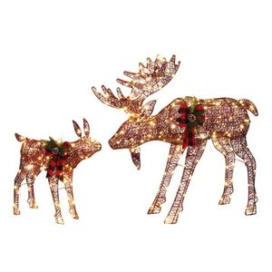 4ft 30V 3.6W Moose Family 200LED Leather String Light Garden Decoration 2pcs Brown 4ft 30V 3.6W Moose Family Light Light Light - Product Image 1