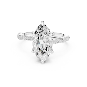 <b>Vintage</b> Infinity Vine 2.5ct Marquise Cut Lab Grown Diamond Side Stone Engagement <b>Ring</b> 10K 14K 18K <b>Gold</b> IGI Certified - Product Image 3