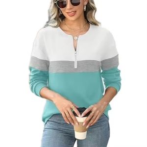Sudadera Casual de Mujer con Cuello Alto, Manga Larga, Cierre de Cremallera de Cuarto, Forro y Fácil Lavado para Otoño-Invierno - Product Image 1