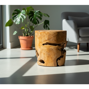 Premium Sturdy Functionality Rustic Charm Natural Beauty Solid Wood Round <b>Stool</b> For Hotel Apartment Warehouse Living Spa ARTERRA - Product Image 4