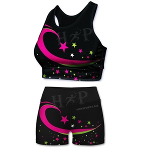 Ropa de Práctica de Baile, Diseño Personalizado, Ropa Deportiva para Animadoras, Conjuntos Completos de Camisetas sin Mangas y Pantalones Cortos - Product Image 6