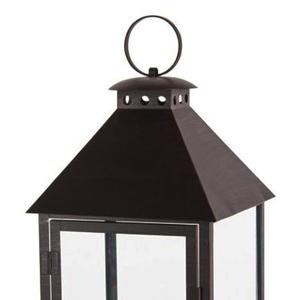 Vente en gros d'usine : Lanterne en métal et verre avec finition noir mat, lanternes à bougies en métal pour l'extérieur, décoration intérieure personnalisée - Product Image 2