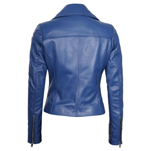 Women PU Leather Moto Jacket Full Sleeve Stand Collar Zipper Closure Autumn Wear Solid Color Regular Length - Product Image 6