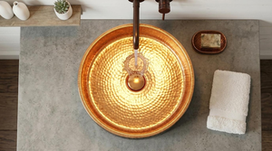 Vasque en cuivre foncé martelé, finition bronze antique, lavabo de salle de bain de luxe fait main, lavabo décoratif rustique en cuivre - Product Image 3