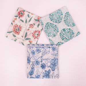Vintage Style Skin Friendly Summer Wrap Handmade Cotton <b>Square</b> <b>Scarf</b> Floral Pattern Unisex Bandana Artisan Kerchief - Product Image 1