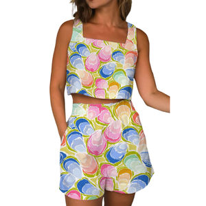 Conjunto de 2 Piezas de Verano para Mujer, a la Moda, con Lentejuelas y Perlas Bordadas, Transpirable, Holgado, Cuello Redondo, Vestido Informal - Product Image 3