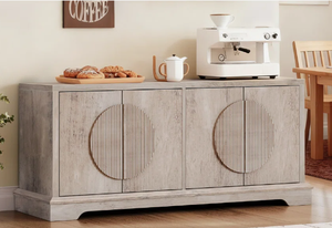 Aparador Moderno Retro Vintage Industrial de Madera de Mango Reciclada con 3 Puertas y Estructura de Hierro para Comedor, Hogar o Cocina - Product Image 4