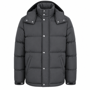 New Arrival Men's Hooded Puffer <b>Jacket</b> Plain Dyed Custom Design <b>Winter</b> Quilted Padded Breathable <b>Waterproof</b> Outerwear Factory - Product Image 1