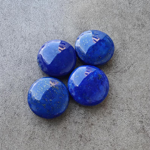 Lapis-lazuli naturel, cabochon briolette de forme ronde, pierre précieuse calibrée, pour la fabrication de bijoux, vente en gros, toutes tailles disponibles - Product Image 4
