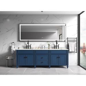 Specchio da Bagno a LED da Parete 96 x 36 Pollici con Cornice in Alluminio, Antiappannamento, Memoria, 3 Colori, Dimmerabile a Regolazione Continua - Product Image 2