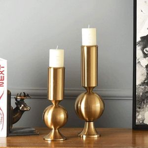 Luxury Brass Candle Stand Set Modern Geometric Heat Resistant <b>Candlestick</b> <b>Holder</b> for Wedding Home Decor Wholesale - Product Image 2