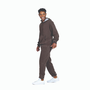 Conjunto de Sudadera con Capucha y Pantalones Deportivos Personalizados de Estilo Urbano, con Cremallera, Rayas Desgastadas por el Sol y Lavado Ácido para Hombre - Product Image 2