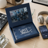 Boîte rigide en forme de livre avec impression de logo personnalisé et plateau intérieur, étui d'emballage pour album, pour CD et ensemble de cartes photo