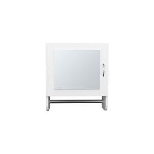 Armadietto per medicinali bianco da 19,70 pollici con 1 anta, 2 ripiani e 1 specchio, mobile da bagno - Product Image 3