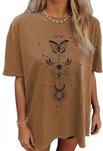 T-shirt à manches courtes décontracté pour femme avec imprimé graphique de gouttes de peinture et graffiti artistique - Product Image 4