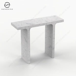 Designer Light Luxury Italian Marble <b>Console</b> <b>Table</b> Curved Glass Wood Living Room Bedroom House Villas Hotels <b>Storage</b> Model - Product Image 5