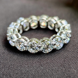 Custom <b>925</b> Sterling <b>Silver</b> VVS Moissanite Diamond Round Wedding <b>Ring</b> Full Eternity Band Engagement <b>Ring</b> Fine Jewelry - Product Image 4