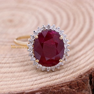 แหวนทองคำแท้ 14k ประดับทับทิมและเพชรคุณภาพสูงจาก Memoria Jewels พร้อมใบรับรอง งานแฮนด์เมด - Product Image 5