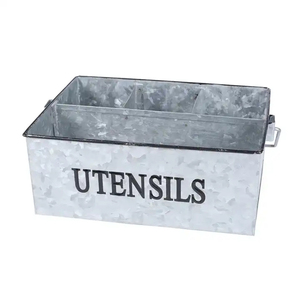 Contenedor Organizador de Cocina de Acero Galvanizado Estilo Rústico Moderno, Resistente, con Diseño Martillado, con Asa, Precio Bajo - Product Image 3