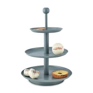 Support à gâteau décoratif à trois étages en céramique, présentoir et support de service vert multi-niveaux pour gâteaux, cupcakes au meilleur prix - Product Image 3